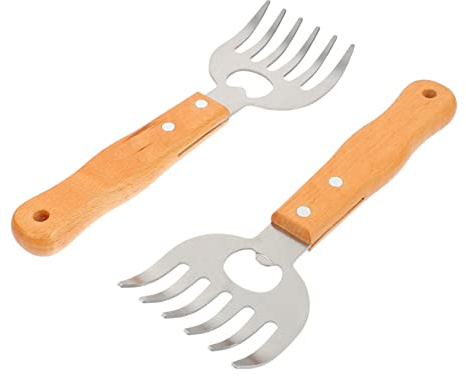 Happyyami 2stücke Fleischzerkleinerer-krallen Aus Edelstahl Hitzebeständig Glatte Oberfläche Spülmaschinenfest Für Schnelles Zerkleinern Von Fleisch Mit Flaschenöffnerfunktion