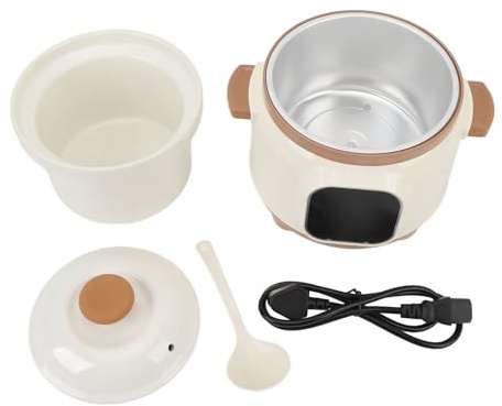 TOPINCN TOPINCN Faitout électrique 1,8 L, Marmite en Céramique Portable 235 W avec Protection contre la Surchauffe, Planification Intelligente 24 Heures sur 24, pour Soupes, Ragoûts, (Prise UE)