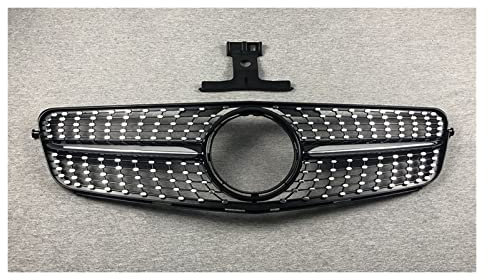 Auto Frontgrill Kühlergitter Für Benz W204 C204 S204 C43 C 2007 2008 2009 2010 2011 2012 2013 2014 Fronteinlass Grille Stoßstange Grill Für AMG GT R Diamant Stil(Diamond Glossy Black)
