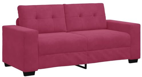 vidaXL Zweisitzer-Sofa Weinrot 180x77x82 cm Samt