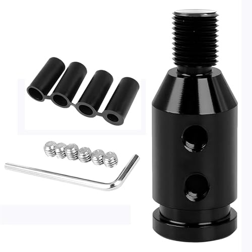 Bohaner Schaltknauf Adapter M12 x 1,25 Universal Aluminiumlegierung Schwarz | Auto-Schaltknauf-Adapter Schaltknauf Schalthebel für Schalthebel Ohne Gewinde