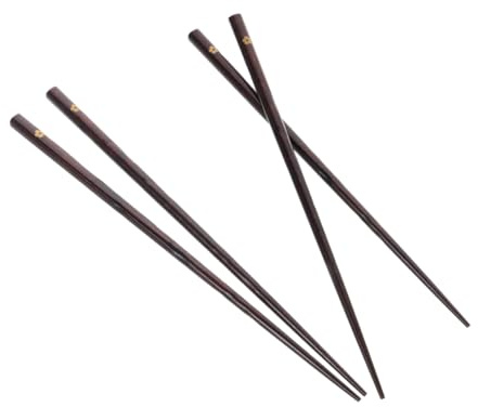 HEALLILY 2 pares de palillos de madera de cerezo de estilo japonés, antideslizantes, reutilizables, utensilios de cocina de madera natural para comidas familiares y viajes, diseño elegante