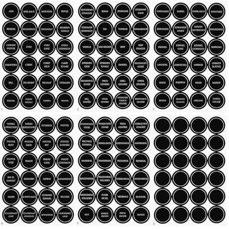 GOTTAJOY 6pcs Round Spice Jar Labels for Kitchen Containers Pantry Organization Food Storage Canning Jars Stickers