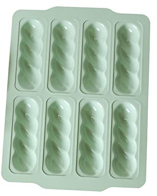 LLHCF Stampo a 8 griglie per macaron, verde con motivo intrecciato per brownie, cottura antiaderente, per hamburger, dessert, torte, pane