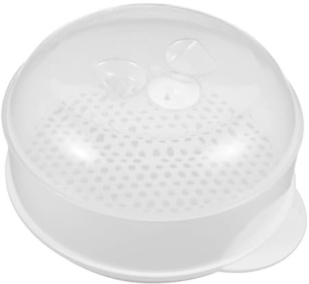 CHICAMPERA 1Pieza de Alimentos Redondo de Plástico para Microondas con Tapa y Escurridor Utensilio de Cocina Práctico y Conveniente para Calentar y Conservar Comida