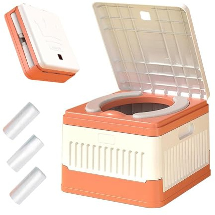 Töpfchen für Kinder Unterwegs Töpfchen to go, Mobile Toilette Kinder, Reisetöpfchen Faltbar mit für Drinnen und Draußen, Enthält 45 Ersatzbeutel