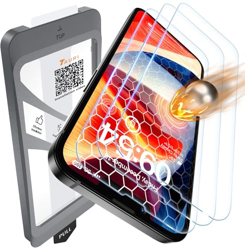 TAURI für iPhone 13 Pro Panzerglas 6,1 Zoll - 2 Stück | mit Staubfreie Installationswerkzeug, 9H Glas Displayschutz, Full Screen Blasenfreie-Schutzfolie, Kompatibel mit Hülle