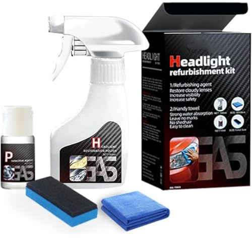 Generisch NanoBrite Pro Headlight Rejuvenator, Scheinwerfer Aufbereitung Flüssigkeit Set, Scheinwerfer-Regenerationsmittel, Scheinwerfer Polierset, Autoscheinwerfer Reparaturspray (1 Satz)