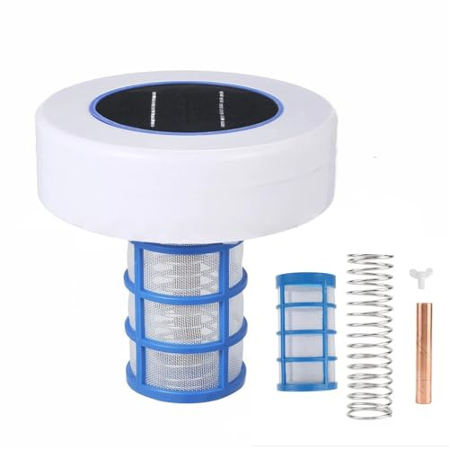 Solarbetriebener Pool-Ionisator – Solar-Kupfer- und Silberionen-Pool-Wasserreiniger mit 2 Sets Filter-Kupferstab-Zubehör, schwimmender Poolreiniger zum Schwimmen klares Wasser mit minimalem Aufwand