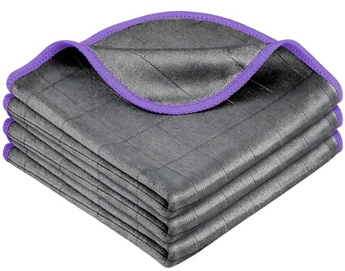 3pcs Magic Bathroom Drying Cloth, 30x40cm Ultra-Fine Carbon Fiber Microfiber Cleaning Cloths | Streak Free & Lint Free for Glass | High Absorbent Quick Dry for Kitchen, Car, Home & Office Use