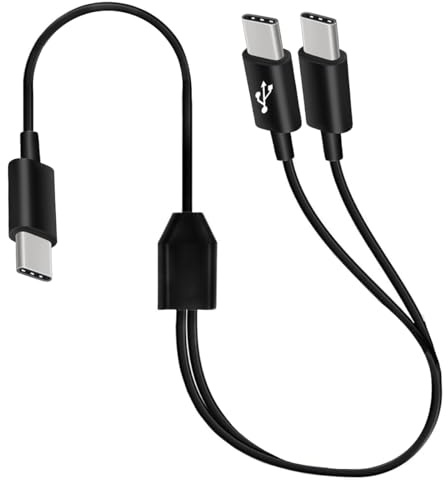 HTGuoji USB C Multi Charging Cable (1meter) | 2 in 1 Type C Male to 2 Male Fast Charge Cord Compatible with Mobile, Android, Tablet, Laptop and USB Type C Devices(2 USB C)