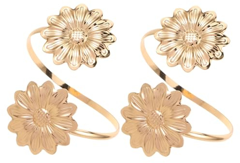 VALICLUD 2piezas Brazalete de Girasol de Metal Brazalete para Brazo Superior Estilo Punk Joyería Irregular Hueca Ajustable para Playa Festivales y Verano