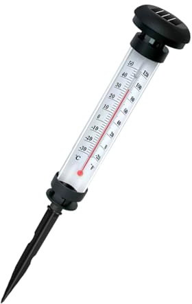 Thermomètres solaires paysagers, réglage automatique de la luminosité, construction pour la température du jardin, lampes solaires de jardin d'extérieur