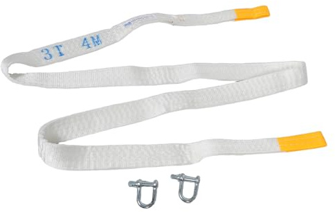 Yardwe Sangle de remorquage pour véhicule - Câble de remorquage Robuste de 3 tonnes et 4 mètres avec Crochets - Câble de pour dépanneuse et Camion de dépannage, idéal pour Les interventions