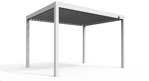 Verdelook Pergola Bioclimatica Atena - Bianca 3x4m in Alluminio con Lamelle Orientabili