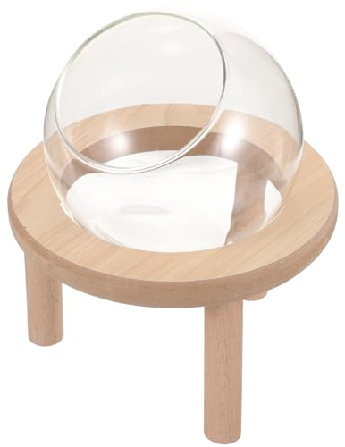 GALPADA Kleine Hamster Badewanne aus Glas mit Holzboden Transparente Sandbad Kasten für Kleintiere Leicht zu Reinigen für Hamsterkäfige und Meerschweinchen