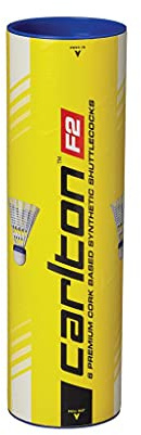 Carlton F2 Federbälle für Badminton, Weiß, 6 Stück
