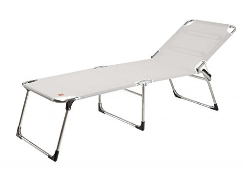 Jan Kurtz 470606 Dreibeinliege Amigo 40+, EV, Gestell: Aluminium, Bezug: Kunststoff, Silbergrau, B 58 x H 42 x L 190 cm