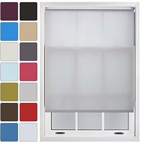 FURNISHED Blinds Window Custom Made to Measure Daylight Roller Blinds - Sheer Non-blackout Blind Opaque Fabric Shades Easy Fit Window Blinds, Grey up to 60W x 165H cm