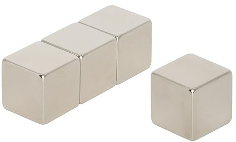 N42 Neodymium Cube Magnet for Arts, Crafts, Model Making, DIY, Hobbies, Office, and Home - 12mm x 12mm x 12mm - 7.4kg Pull - Pack of 4