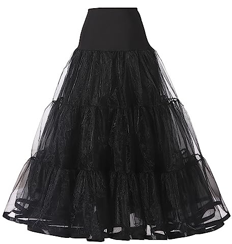 Kumeng Women's Ankle Length Petticoats Long Plus Size Wedding Slips Crinoline Underskirt for Prom Evening Wedding Dress