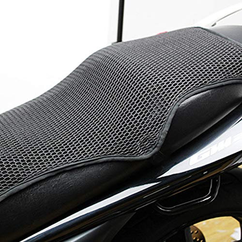 Motorrad-Sitzbezug, Wärmeisolierung, Sonnenschutzkissen, rutschfest, atmungsaktiv, 3D-Netz-Sitz, Sonnenpolster, Motorrad-Sitzschutz, Matte (L)