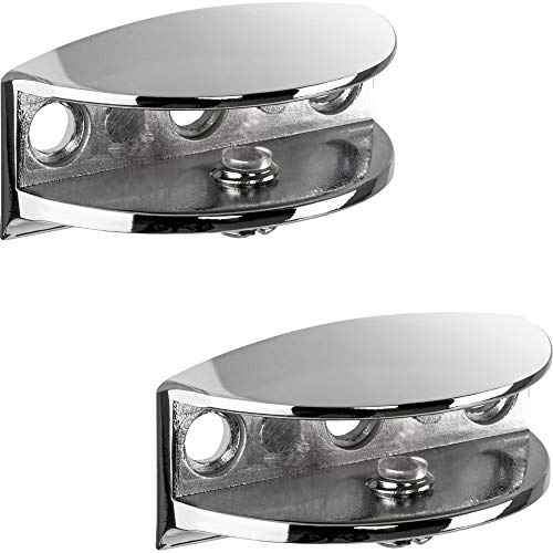 Gedotec Glasbodenträger Metall | 2 Stück - Regalbodenträger Glas und Holz - Dome | Tablarträger Wand-Regale für Tablardicke 4-10 mm | Wand-Halterung für Glasböden | Design Regalträger aus Metall