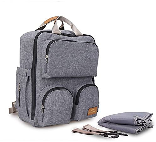 LJHSS Baby Wickelrucksack Wickeltasche, Multifunktionale wasserdichte Babytasche, Wärmetaschen Reisetasche für Mama und Papa Unterwegs (Color : Gray)