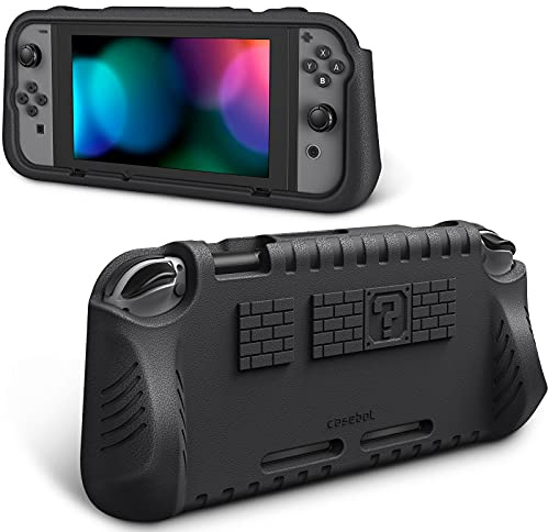 Fintie Barnfodral kompatibelt med Nintendo Switch med 2 spelkortsplatser – [Ultralätt] [Stötskydd] Skyddsfodral med ergonomiskt handtag, barnvänligt handtag för Switch konsol (svart)