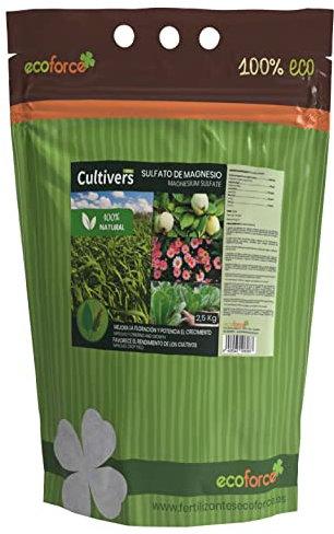 Ecoforce Cultivers Magnesium Sulphate. 100% Natural Ecological Universal Fertilizer. It Promotes The Growth Of Crops, Gardens And Indoor Plants. High Solubility Magnesium Fertilizer (2.5 Kg)