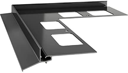 Renoplast® Aluminio Esquina 90° para perfil de alero K102 Grafito | Acabado de terrazas balcones| Suelos de baldosas sobre mortero adhesivo | Sistemas de drenaje de agua Perfil angular | Anticorrosión