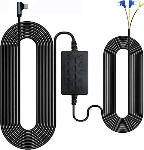 EUKI Dash Cam Hardwire Kit, Acc Hardwire Car Camera Charger Cable Kit 12V- 24V to 5V Car Dash Camera Charger Power Cord with Battery Drain Protection