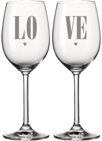 4youDesign 2er Set Leonardo Weingläser XL ‚Love‘ á 630ml I Geschenk für Hochzeitspaare, Eltern, Verliebte | Schöne Geschenkidee zur Hochzeit, Valentinstag, Weihnachten
