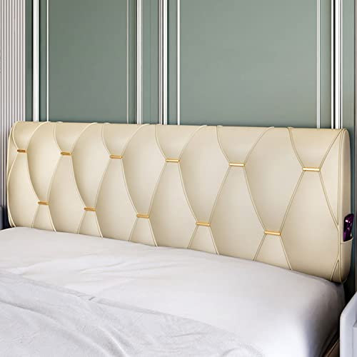 ZZYK Kopfteil Lesekissen Nachttischkissen Großes Rückenlehne Kopfteil Wandkissen Gepolstert Abnehmbares Kopfteil Für Lendenwirbel/Rücken/Nackenstütze,Beige,with Headboard 35.4