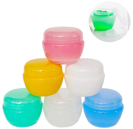 Wopanxye 6 Stück 30 Gramm Dosen Leere mit Deckel Transparente Kosmetikbehälter plastik Pot für Creme, lippenbalsam und Lotion, Lidschatten, Flaschen Behälter mit Free 6 Stück Mini Spatulas Labels