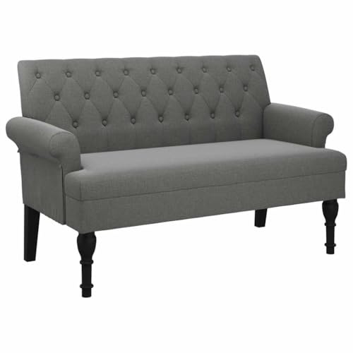 vidaXL Bank mit Rückenlehne Dunkelgrau 120 x 62 x 75,5 cm Stoff