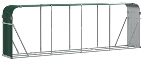 vidaXL Log Holder Green 300x45x100 cm Galvanised Steel