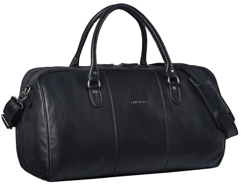 STILORD Leder-Reisetasche schwarz für Damen & Herren - Echtleder-Weekender für Reisen, Sport, Fitness & mehr - Elegante Handgepäck-Tasche 'Jarvis'