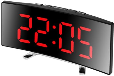 iSpchen Digitaler Wecker mit großem LED-Display Wecker Reisewecker Schlummerfunktion Lichtsteuerung intelligenter Home Office Funk-Wecker autom für Schlafzimmer Wohnzimmer kreativ Rot