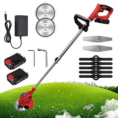Coupe-Bordure électrique Professionnel sans Fil Puissant, Taille-haie électrique léger, Coupe-Herbe télescopique sans Fil, Outils de Jardinage (Rouge)