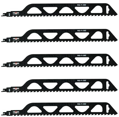 Rexxer | Säbelsägeblatt | Universal | Ergonomisch | Präzise | Effektiv | Langlebig | Hartmetallzähne | Für verschiedene Maschinen | Für Profis | Für Hobbyisten | Länge: 455 mm | 5 Stück