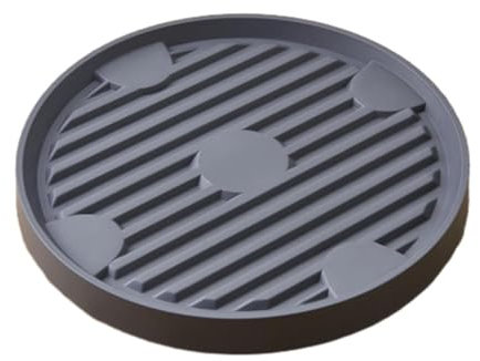 Gralara Soporte para Plantas con Rueda, Bandeja para macetas, Paleta para Plantas, Maceta Redonda para jardín, Diámetro Exterior 25cm, Gris