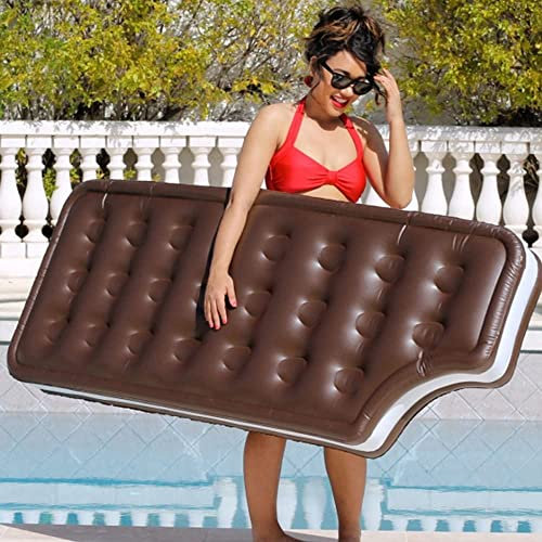 Aufblasbare Schwimmhilfen für den Pool, Schokoladensandwich, schwimmende Reihe zum Schwimmen, Schwimmhilfe für den Pool, aufblasbares Schwimmbett für Erwachsene und Kinder, Wasser-Erholungsstuhl zum