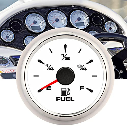 Brilluxa Medidor de Nivel de Combustible Digital, 190ohm, Pantalla LCD con 8 Colores de Luz de Fondo, Indicador de Nivel de Gasolina para Motos, Coches, Barcos, RVs (Blanco)