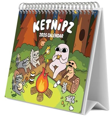 Grupo Erik Kalender 2025 Tischkalender Ketnipz Kalender 2025 Familienplaner Tischkalender 2025 zum Aufstellen 20 x 17 cm Jahreskalender 2025