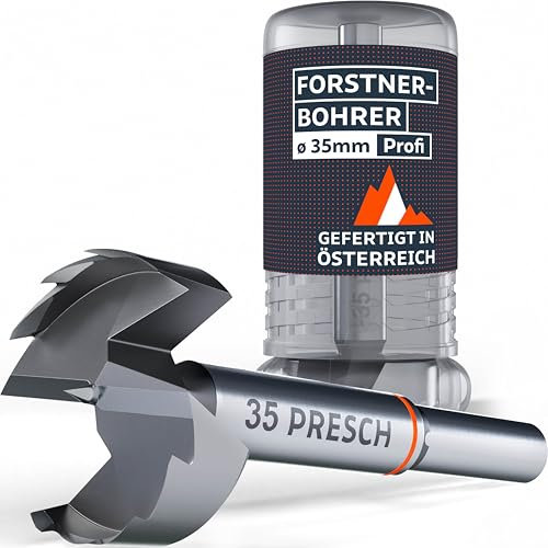 Presch Forstner Drill Bit Ø 35mm - drill bit for wood with high-precision centering point for perfect round holes - Reliable performance with optimized longevity