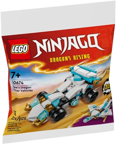 Lego NINJAGO Zane's Dragon Power Vehicles 30674 Polybag, 55 Teile, 2-in-1-Bauset, Dragons Rising Collection, STEM-Spielzeug für Kinder ab 7 Jahren