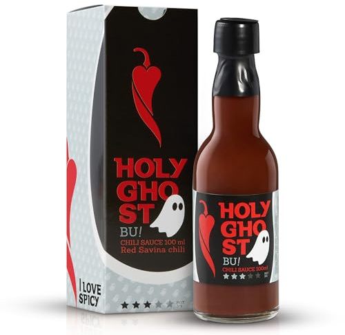 Holy Ghost 100 ml – Salsa Picante Artesanal con Red Savina, Cacao y Canela – Vegana – Nivel 3/5 – Para Amantes del Sabor