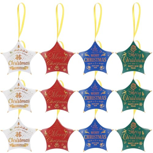 JOINPAYA Weihnachtsbaum Anhänger 12 Stück Bunte Papier Süßigkeiten Geschenkboxen Für Festliche Dekoration Weihnachten Geburtstag Party