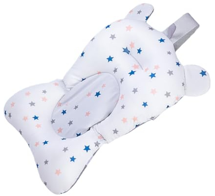 IWOWHERO Babysitz für Badewanne Babybadekissen aus Schaumstoff und Kunststoff Weiß Starke Auftriebskraft für Neugeborene und Kleinkinder Badzeiten